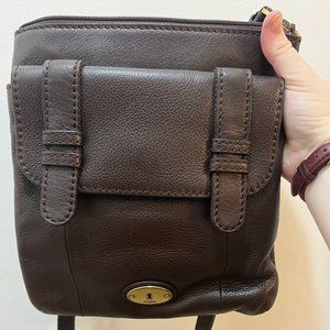 Dark brown leather Fossil Crossbody